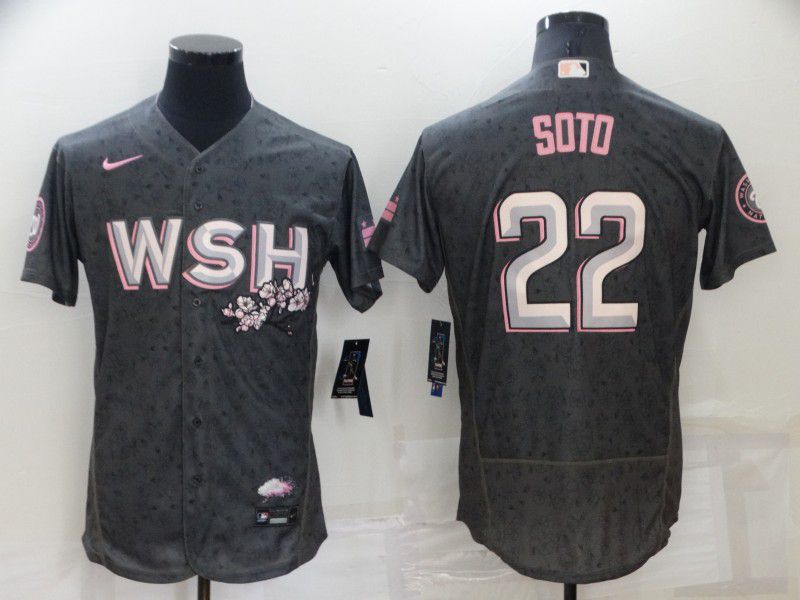 Men Washington Nationals #22 Soto Grey City Edition Elite Nike 2022 MLB Jersey